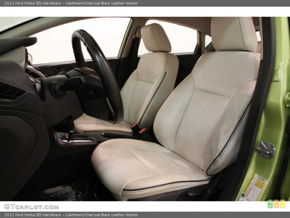 Cashmere/Charcoal Black Leather Interior Front Seat for the 2011 Ford Fiesta SES Hatchback #98319706