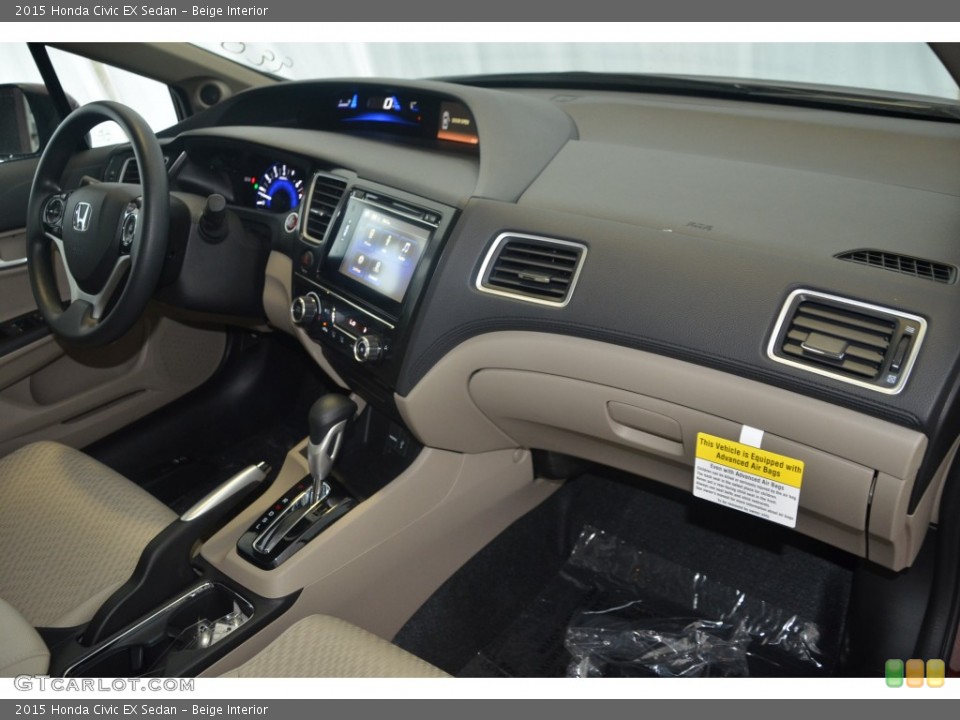 Beige Interior Dashboard for the 2015 Honda Civic EX Sedan #98327361