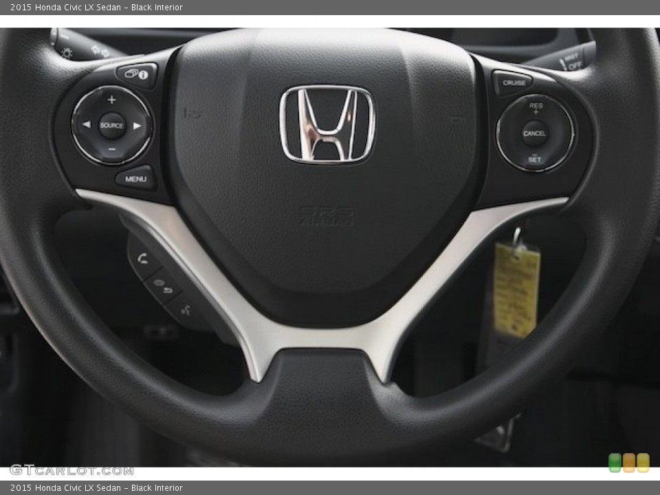 Black Interior Steering Wheel for the 2015 Honda Civic LX Sedan #98332476