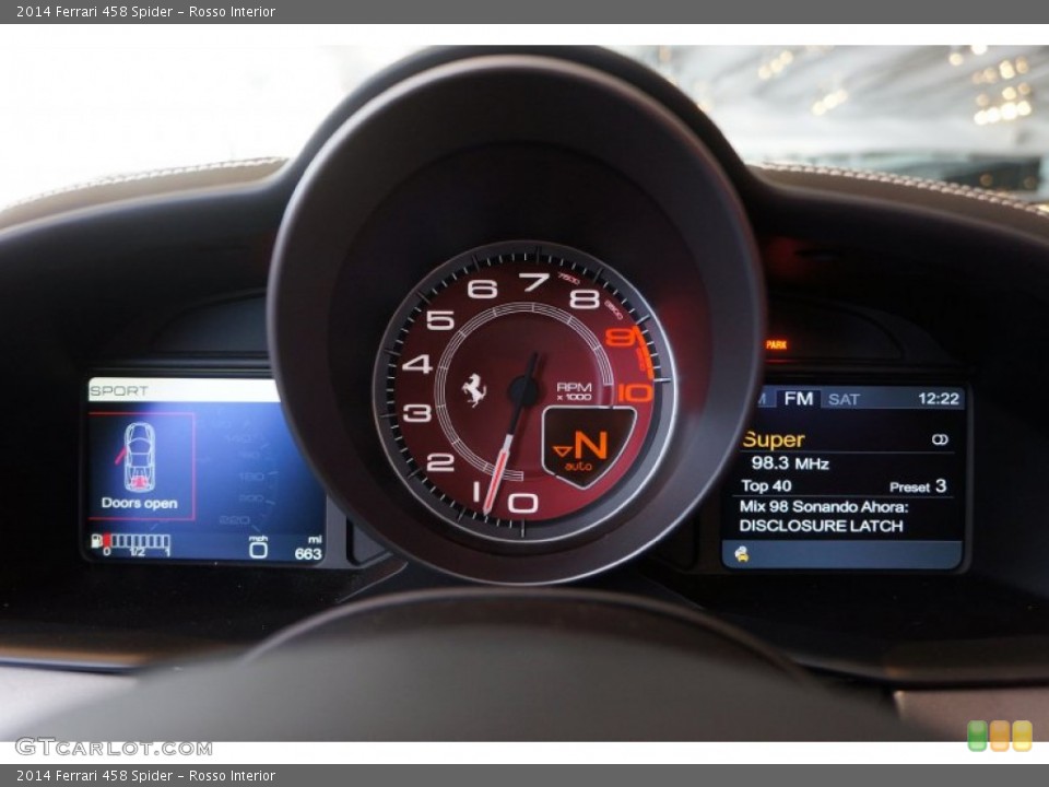 Rosso Interior Gauges for the 2014 Ferrari 458 Spider #98334800