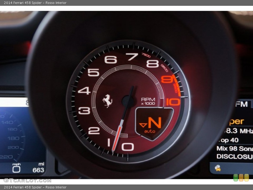 Rosso Interior Gauges for the 2014 Ferrari 458 Spider #98334851