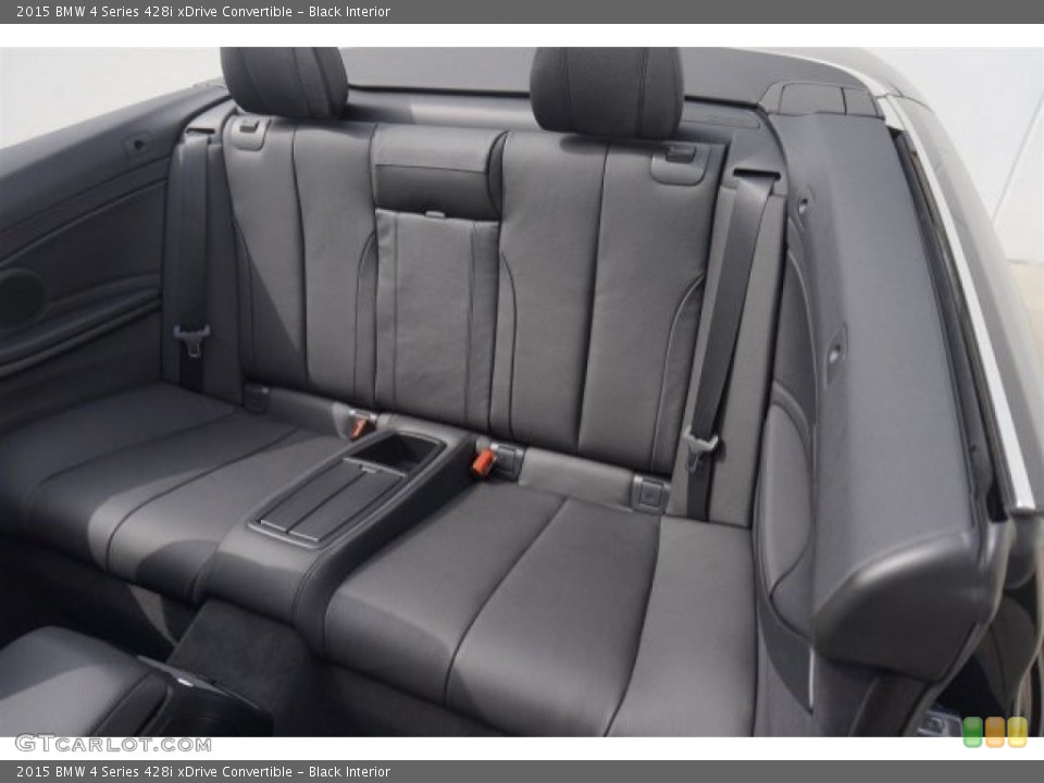 Black Interior Rear Seat for the 2015 BMW 4 Series 428i xDrive Convertible #98335215