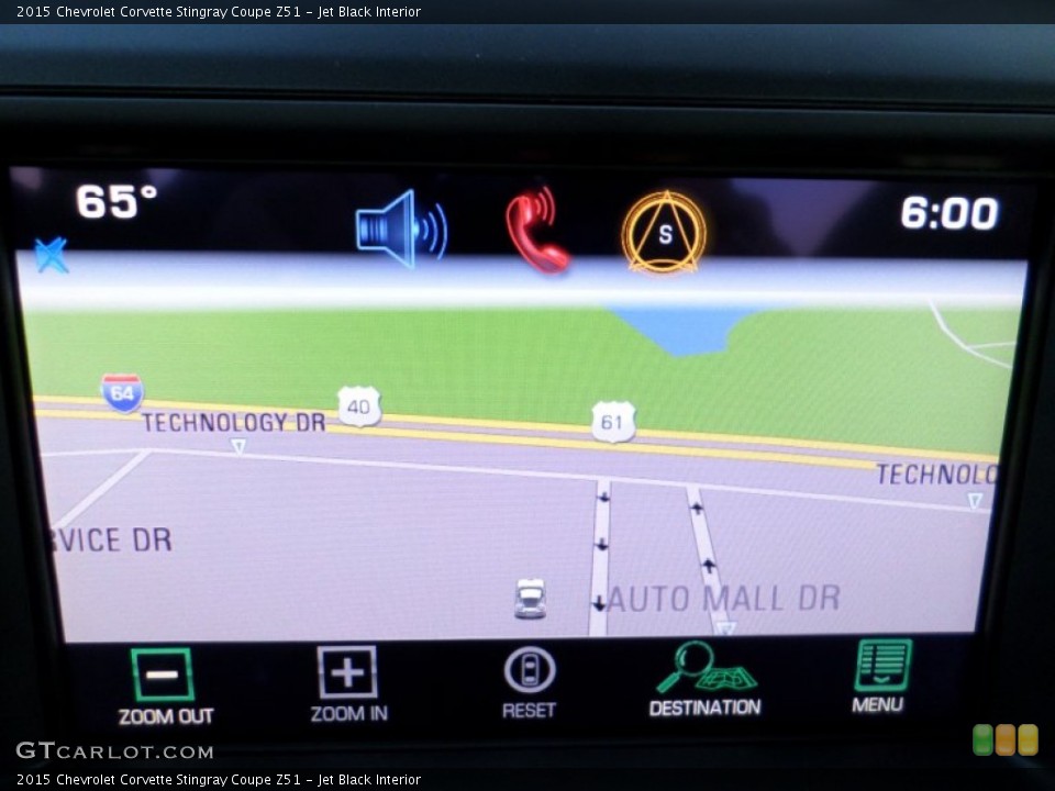 Jet Black Interior Navigation for the 2015 Chevrolet Corvette Stingray Coupe Z51 #98340021