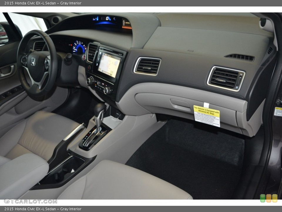 Gray Interior Dashboard for the 2015 Honda Civic EX-L Sedan #98347410