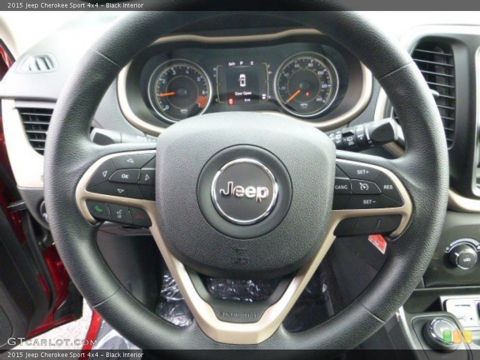 Black Interior Steering Wheel for the 2015 Jeep Cherokee Sport 4x4 #98348496