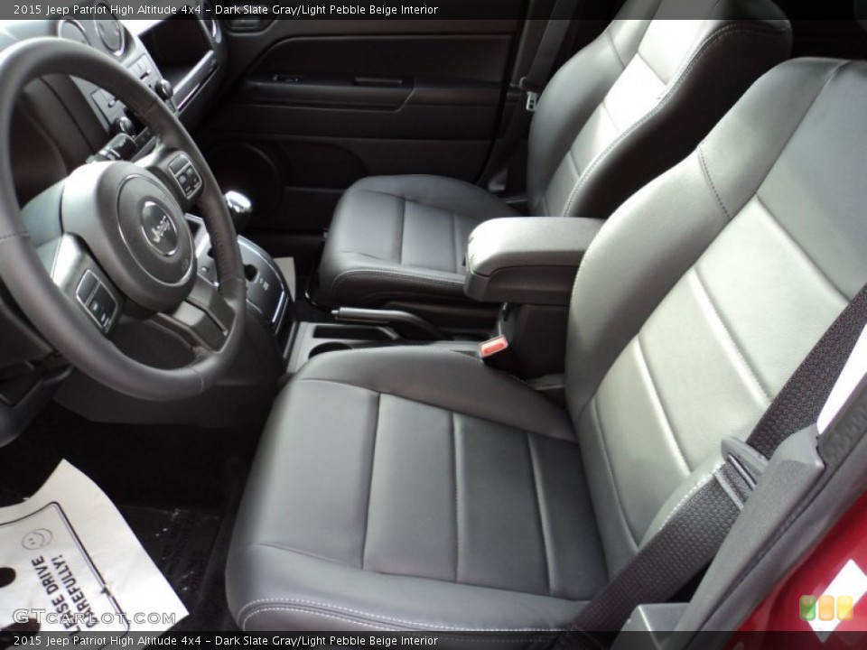 Dark Slate Gray/Light Pebble Beige Interior Front Seat for the 2015 Jeep Patriot High Altitude 4x4 #98361984