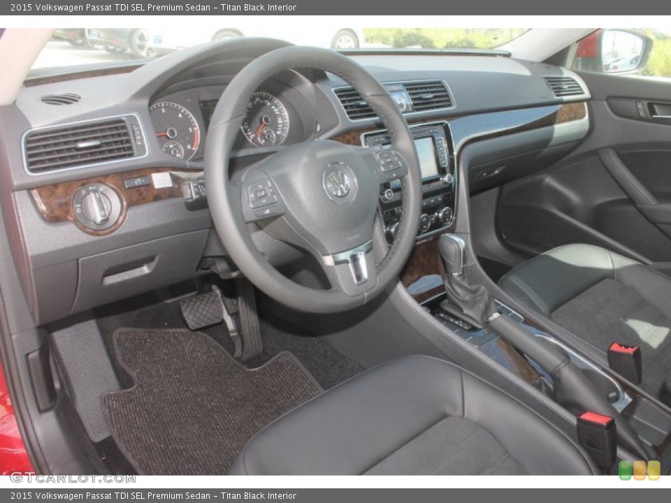 Titan Black Interior Prime Interior for the 2015 Volkswagen Passat TDI SEL Premium Sedan #98362458