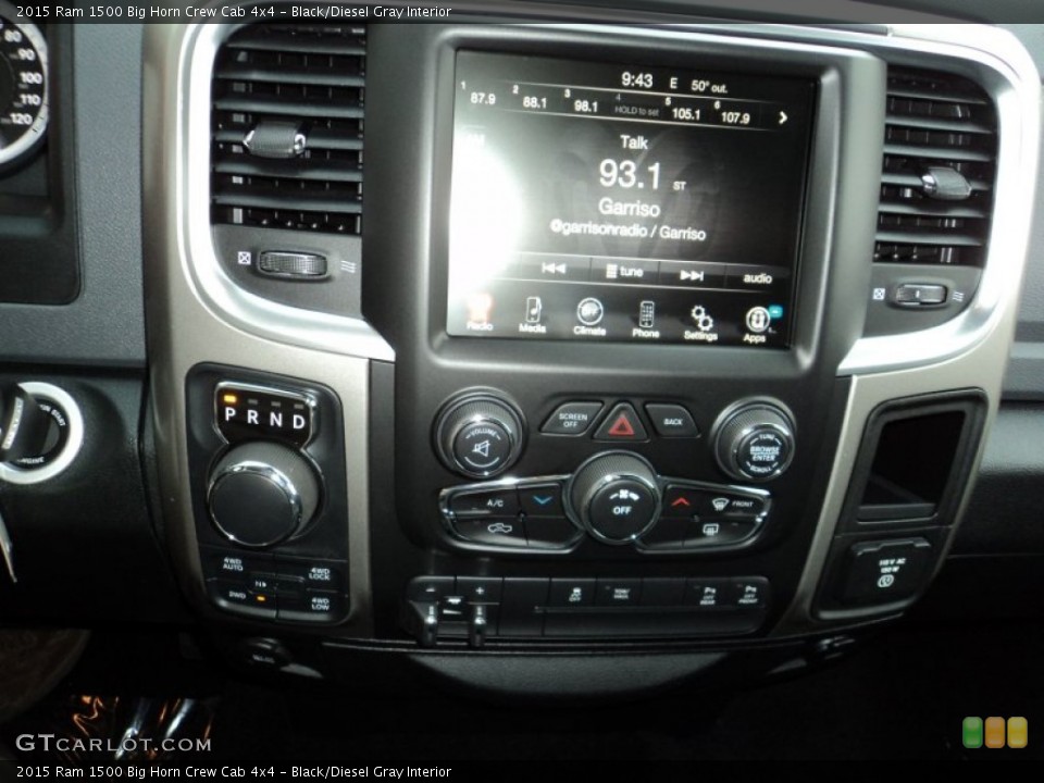Black/Diesel Gray Interior Controls for the 2015 Ram 1500 Big Horn Crew Cab 4x4 #98362734