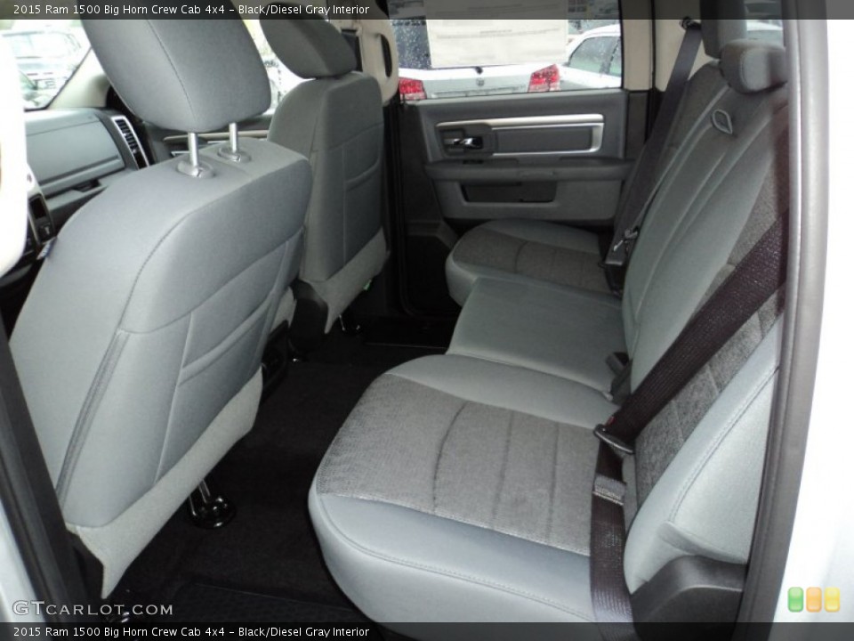 Black/Diesel Gray Interior Rear Seat for the 2015 Ram 1500 Big Horn Crew Cab 4x4 #98362785