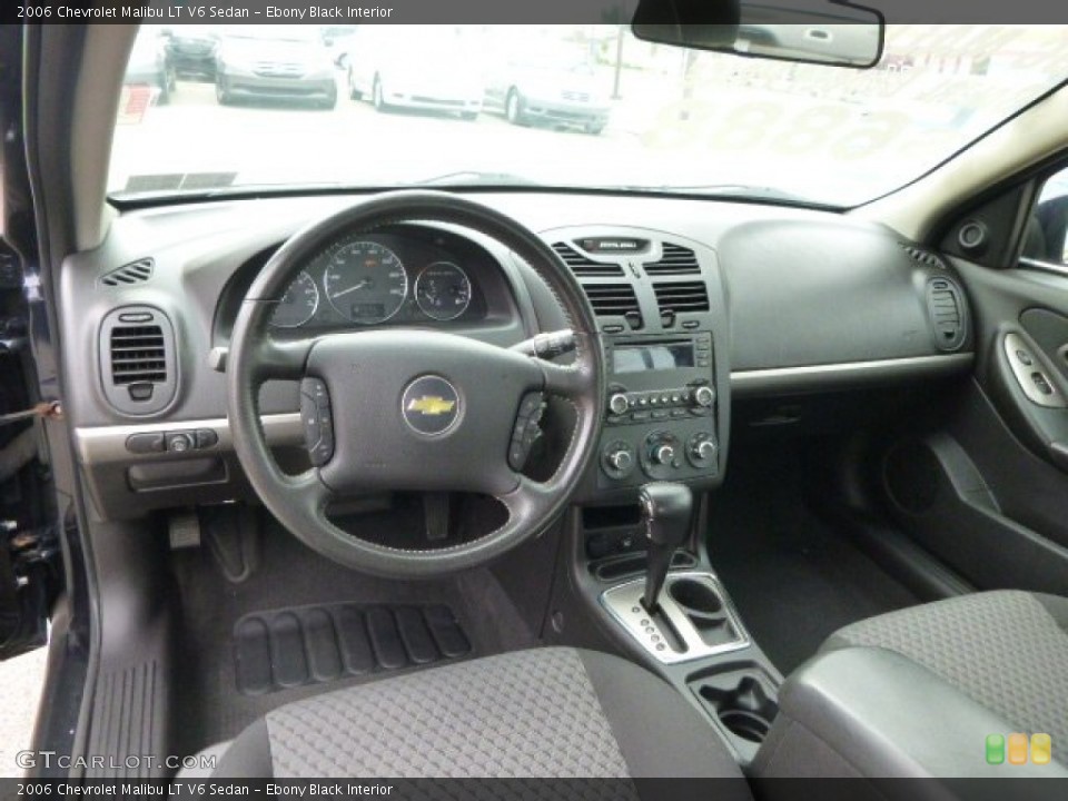 Ebony Black Interior Prime Interior for the 2006 Chevrolet Malibu LT V6 Sedan #98370729