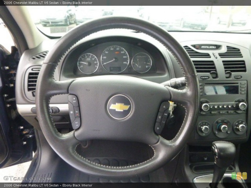Ebony Black Interior Steering Wheel for the 2006 Chevrolet Malibu LT V6 Sedan #98370802