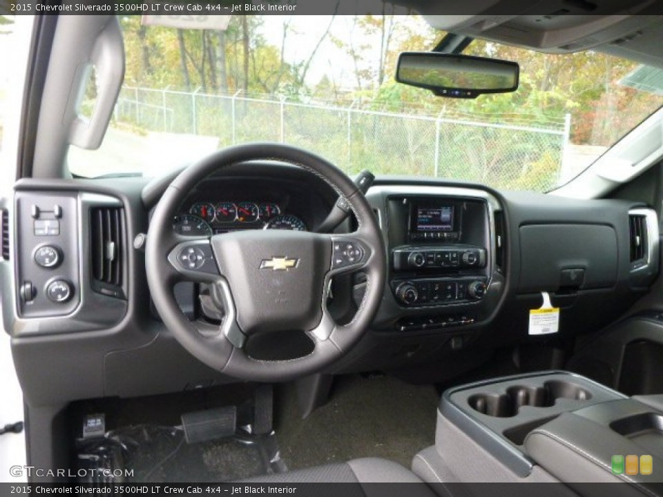 Jet Black Interior Prime Interior for the 2015 Chevrolet Silverado 3500HD LT Crew Cab 4x4 #98373048