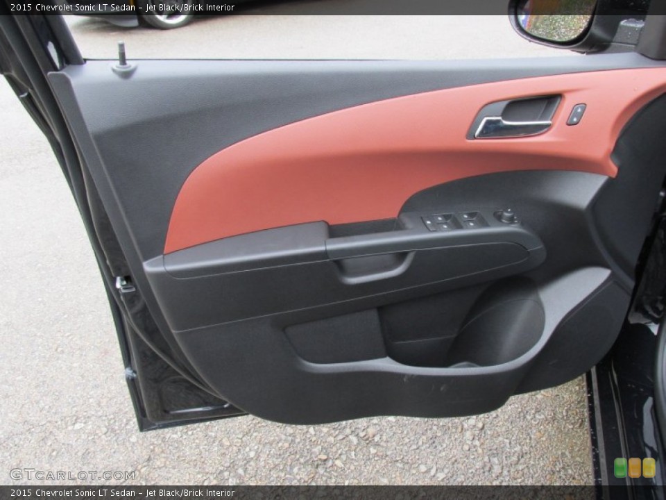 Jet Black/Brick Interior Door Panel for the 2015 Chevrolet Sonic LT Sedan #98401893