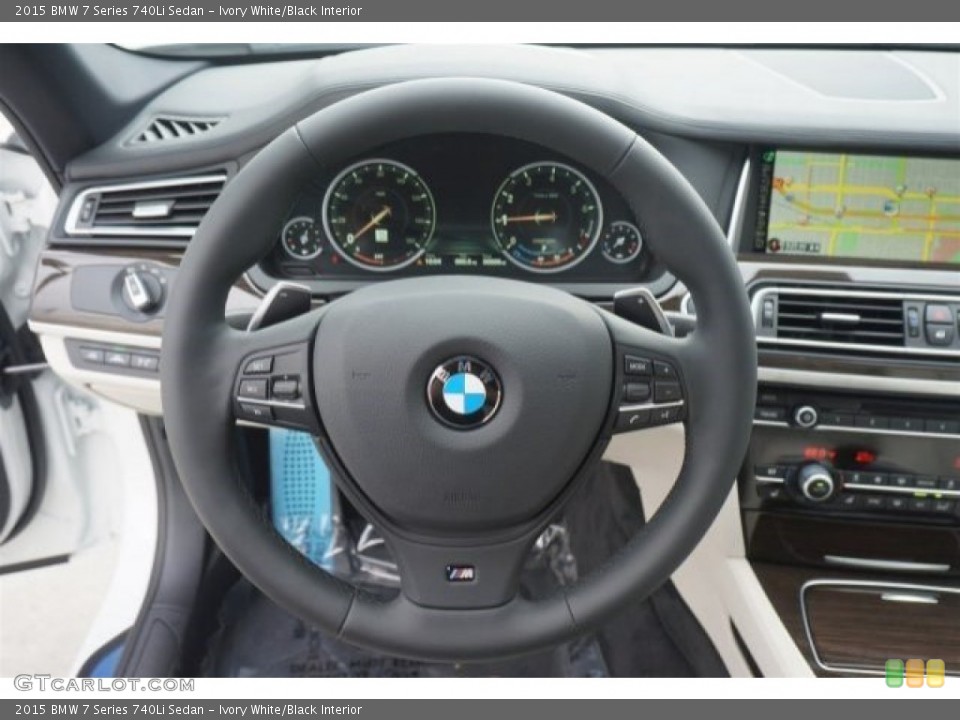 Ivory White/Black Interior Steering Wheel for the 2015 BMW 7 Series 740Li Sedan #98411206