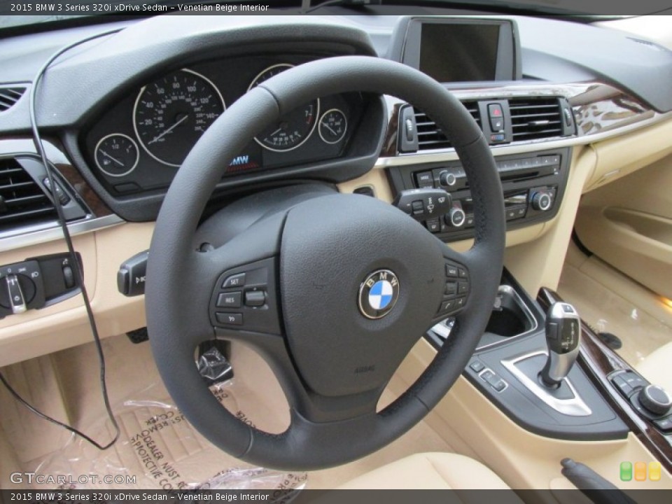 Venetian Beige Interior Steering Wheel for the 2015 BMW 3 Series 320i xDrive Sedan #98435825