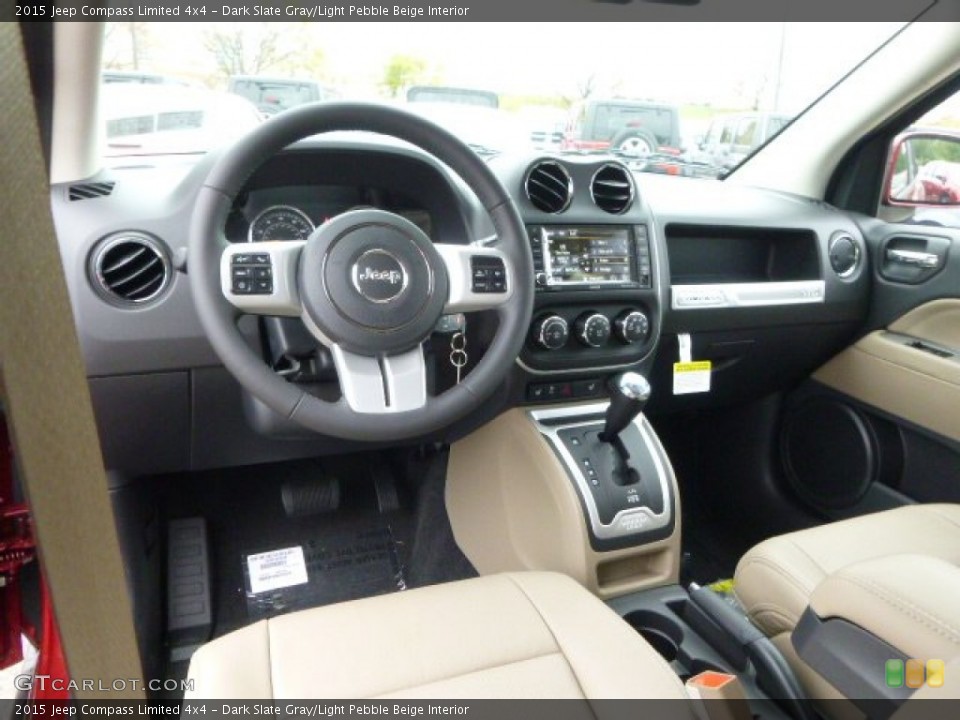 Dark Slate Gray/Light Pebble Beige Interior Prime Interior for the 2015 Jeep Compass Limited 4x4 #98442689