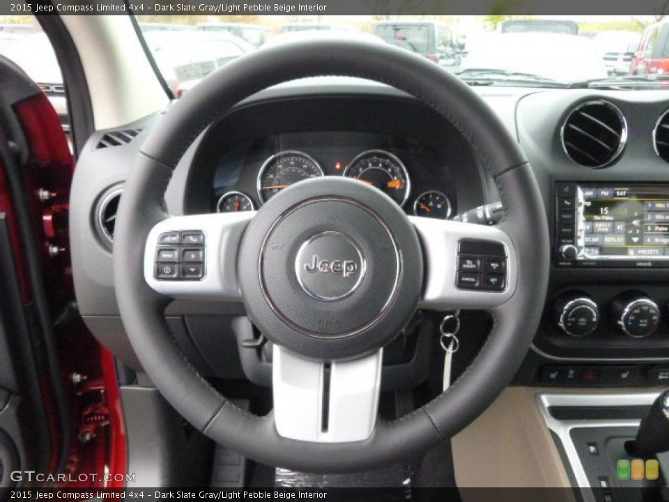 Dark Slate Gray/Light Pebble Beige Interior Steering Wheel for the 2015 Jeep Compass Limited 4x4 #98442791