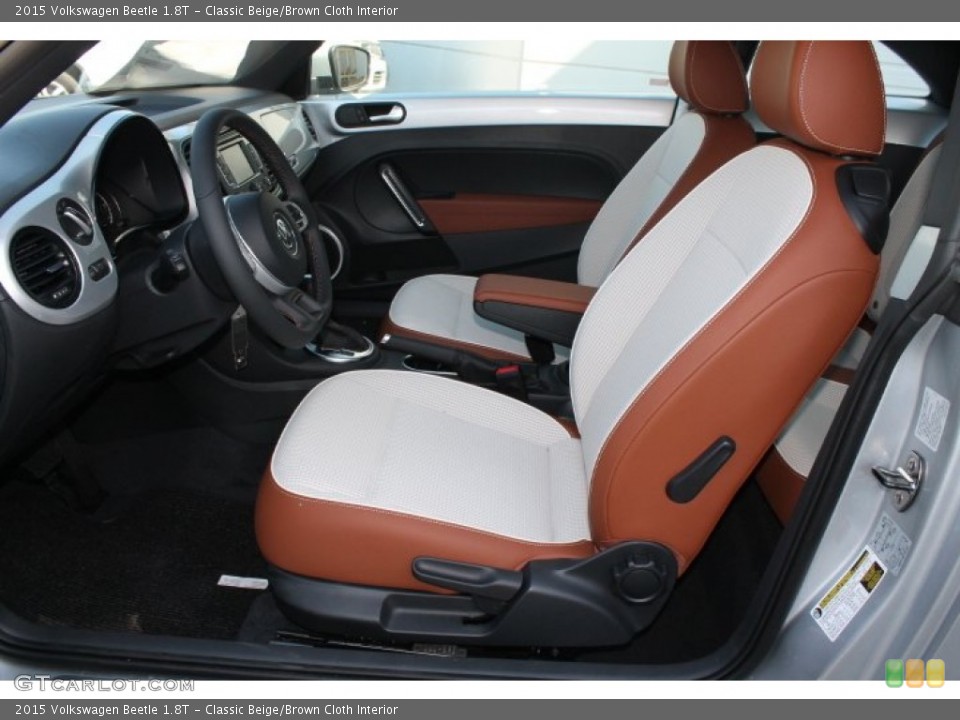 Classic Beige/Brown Cloth Interior Front Seat for the 2015 Volkswagen Beetle 1.8T #98455871