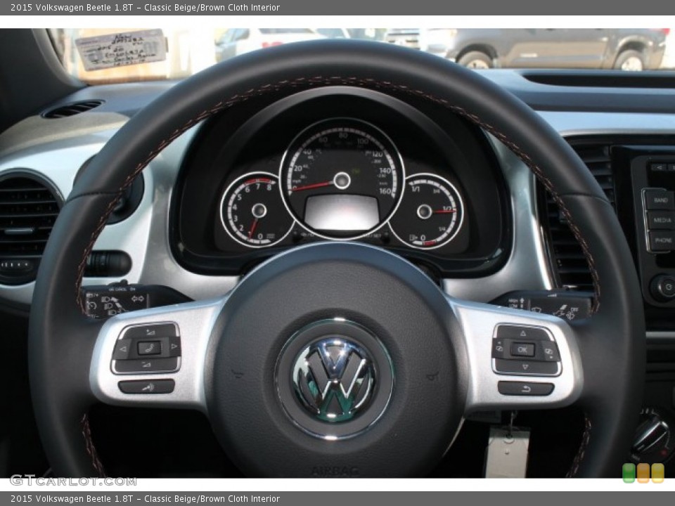 Classic Beige/Brown Cloth Interior Steering Wheel for the 2015 Volkswagen Beetle 1.8T #98456051