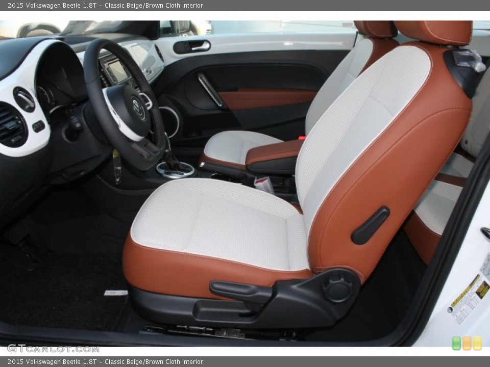 Classic Beige/Brown Cloth Interior Front Seat for the 2015 Volkswagen Beetle 1.8T #98456405