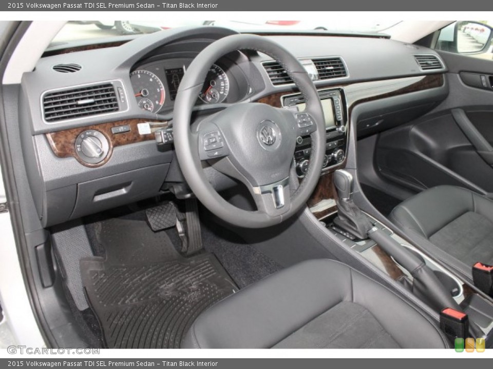 Titan Black Interior Prime Interior for the 2015 Volkswagen Passat TDI SEL Premium Sedan #98483235