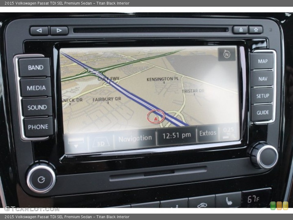 Titan Black Interior Navigation for the 2015 Volkswagen Passat TDI SEL Premium Sedan #98483412