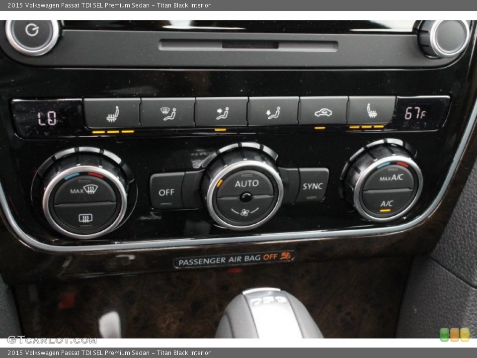 Titan Black Interior Controls for the 2015 Volkswagen Passat TDI SEL Premium Sedan #98483490
