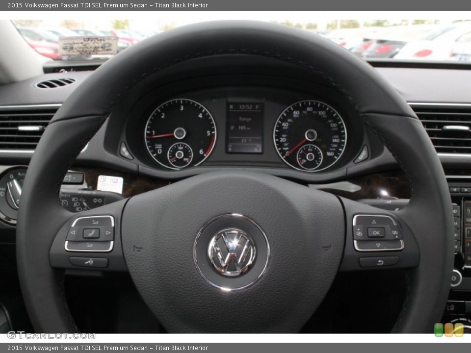 Titan Black Interior Steering Wheel for the 2015 Volkswagen Passat TDI SEL Premium Sedan #98483547