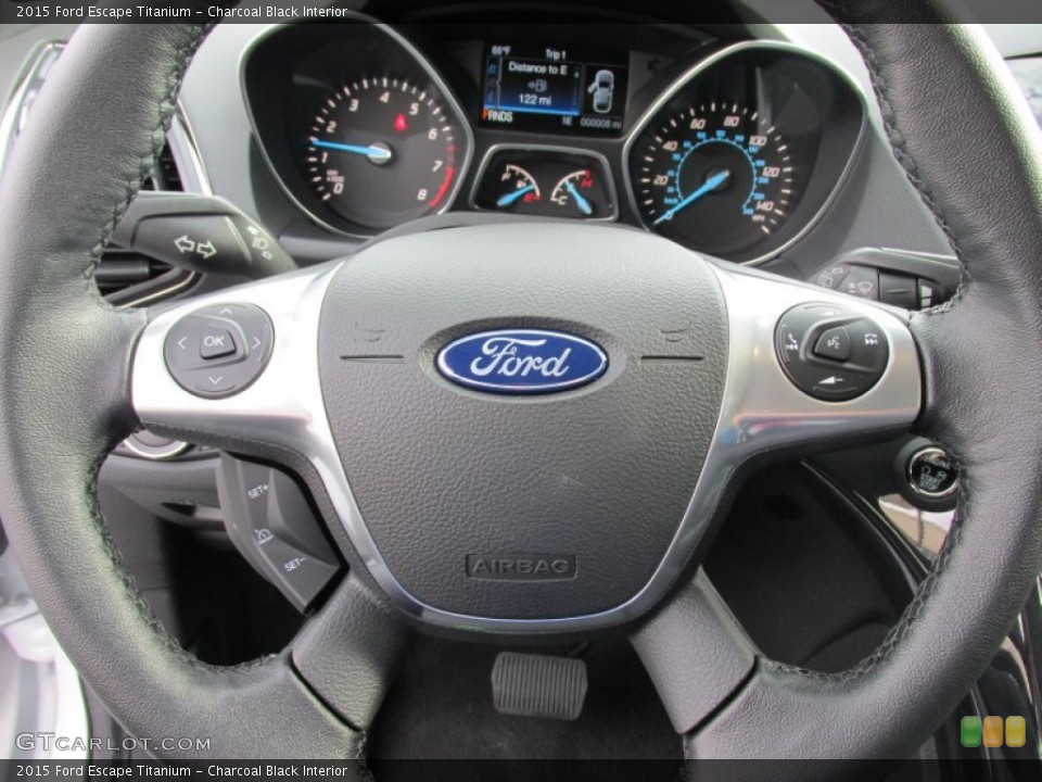 Charcoal Black Interior Steering Wheel for the 2015 Ford Escape Titanium #98500122