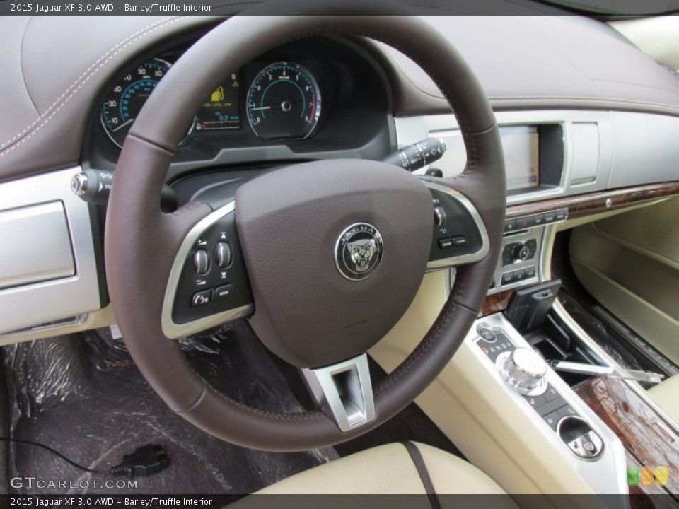 Barley/Truffle Interior Steering Wheel for the 2015 Jaguar XF 3.0 AWD #98517021