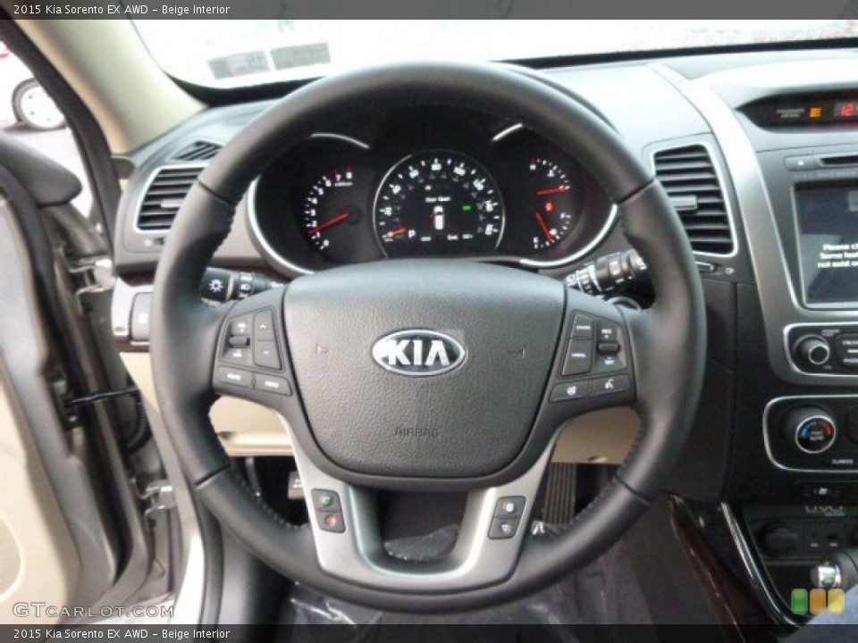 Beige Interior Steering Wheel for the 2015 Kia Sorento EX AWD #98546276