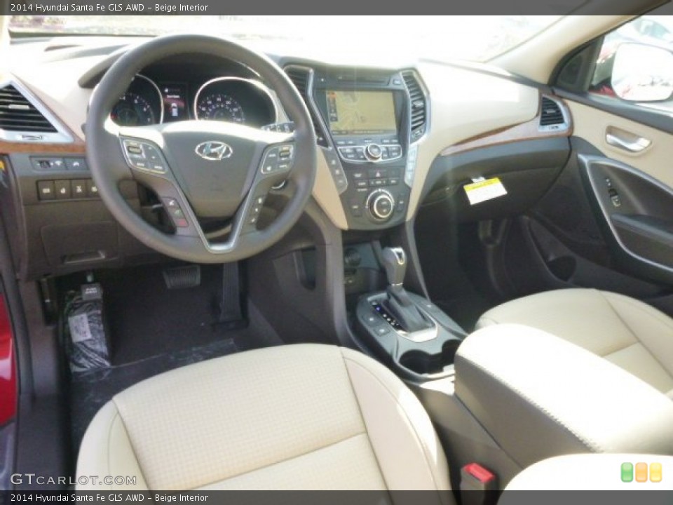 Beige Interior Prime Interior for the 2014 Hyundai Santa Fe GLS AWD #98552574