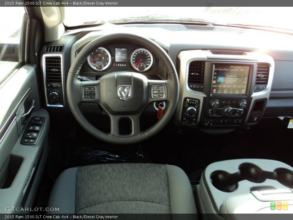 Black/Diesel Gray Interior Dashboard for the 2015 Ram 1500 SLT Crew Cab 4x4 #98555207