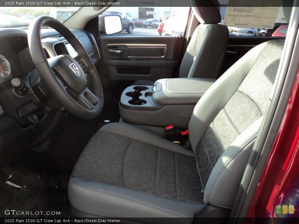 Black/Diesel Gray Interior Front Seat for the 2015 Ram 1500 SLT Crew Cab 4x4 #98555231