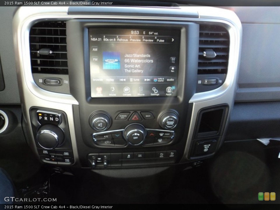 Black/Diesel Gray Interior Controls for the 2015 Ram 1500 SLT Crew Cab 4x4 #98555248