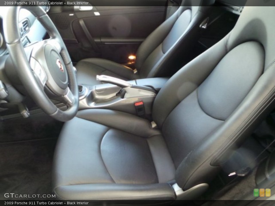 Black Interior Front Seat for the 2009 Porsche 911 Turbo Cabriolet #98569783