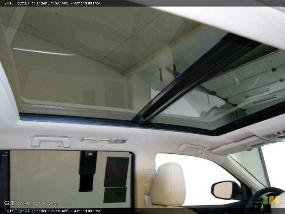 Almond Interior Sunroof for the 2015 Toyota Highlander Limited AWD #98569918
