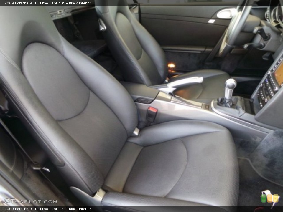 Black Interior Front Seat for the 2009 Porsche 911 Turbo Cabriolet #98569948