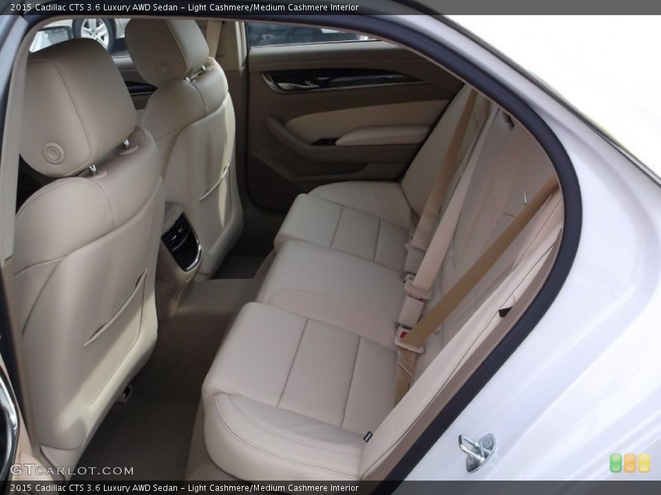 Light Cashmere/Medium Cashmere Interior Rear Seat for the 2015 Cadillac CTS 3.6 Luxury AWD Sedan #98623920
