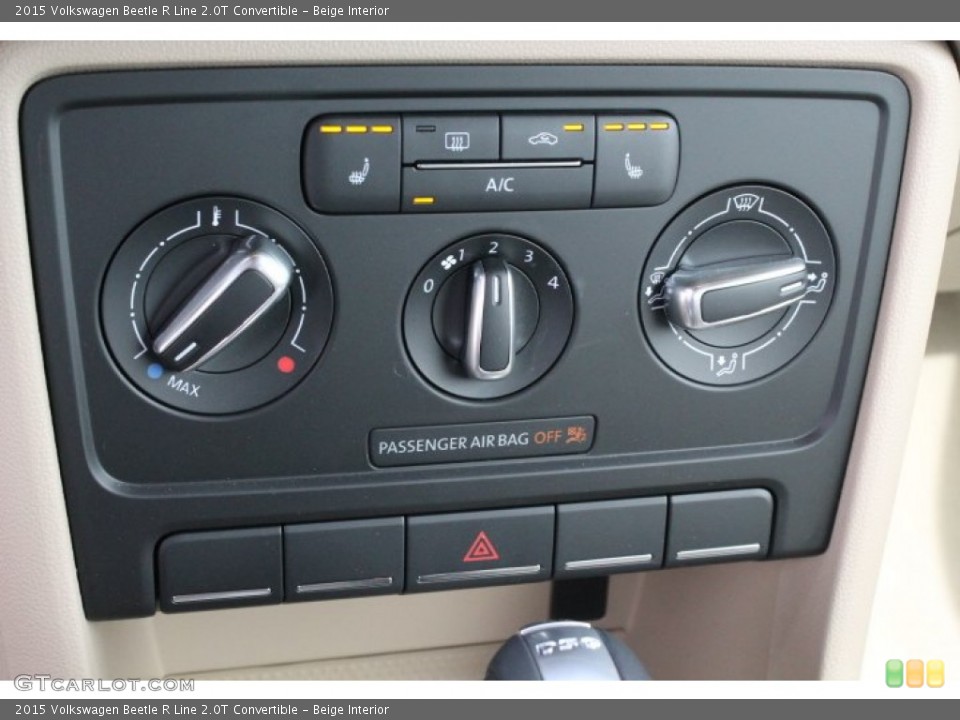 Beige Interior Controls for the 2015 Volkswagen Beetle R Line 2.0T Convertible #98627481