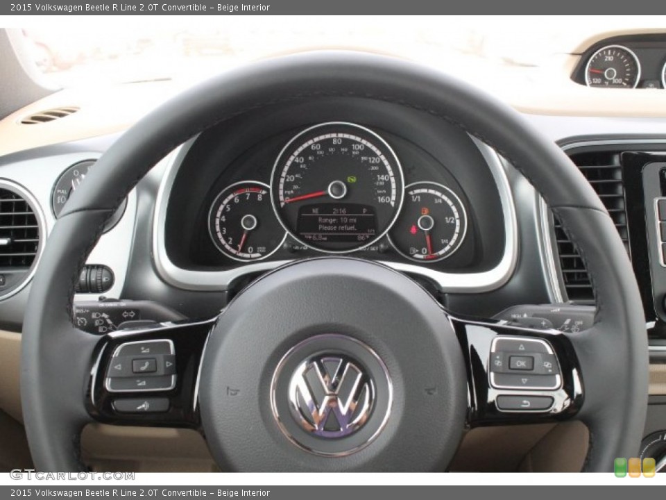 Beige Interior Steering Wheel for the 2015 Volkswagen Beetle R Line 2.0T Convertible #98627523