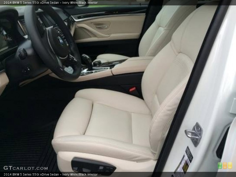 Ivory White/Black Interior Front Seat for the 2014 BMW 5 Series 550i xDrive Sedan #98639618