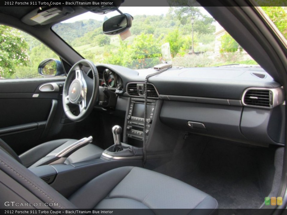 Black/Titanium Blue Interior Dashboard for the 2012 Porsche 911 Turbo Coupe #98641148