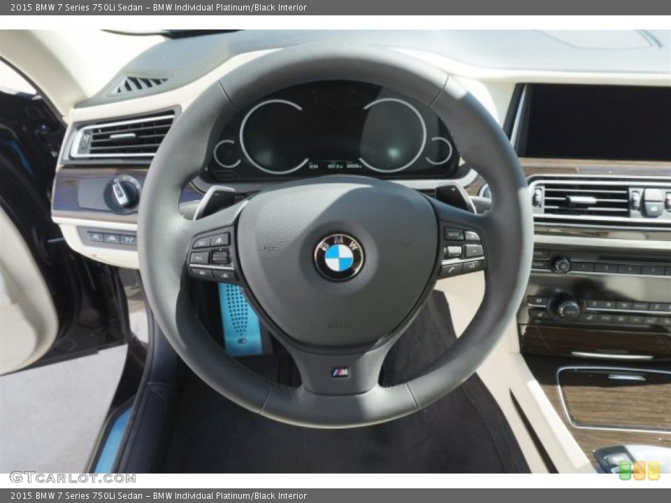 BMW Individual Platinum/Black Interior Steering Wheel for the 2015 BMW 7 Series 750Li Sedan #98641751