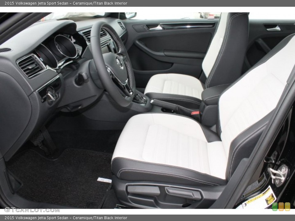 Ceramique/Titan Black Interior Front Seat for the 2015 Volkswagen Jetta Sport Sedan #98648933