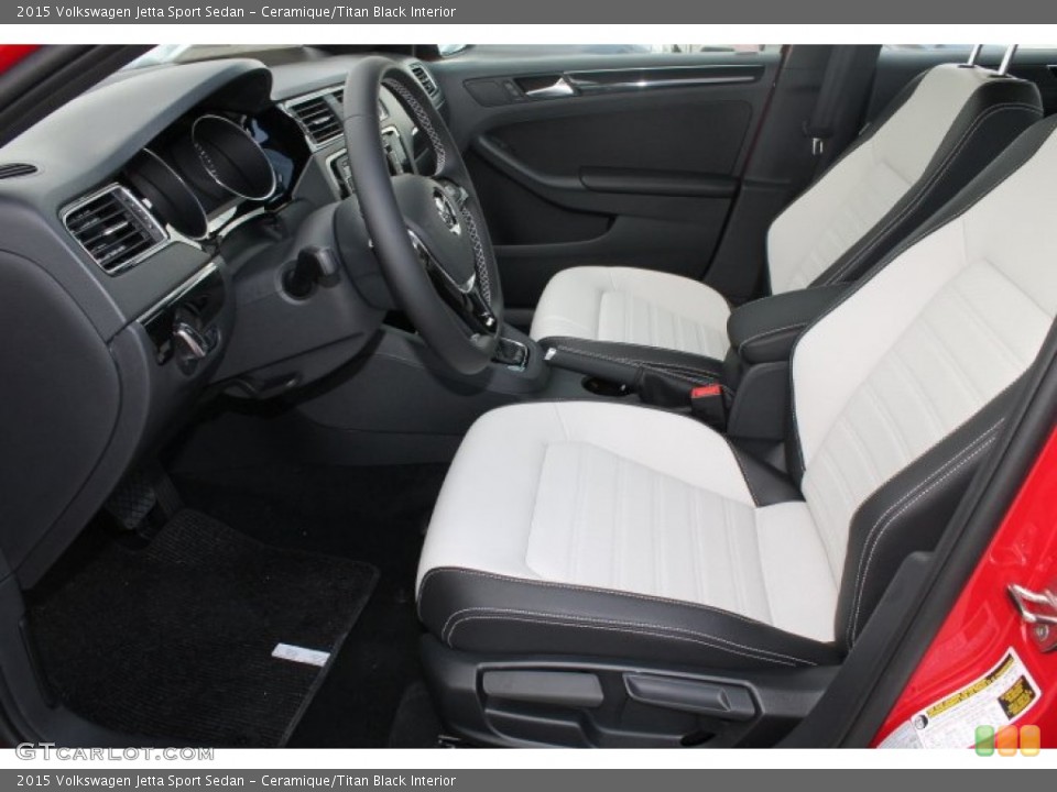 Ceramique/Titan Black Interior Front Seat for the 2015 Volkswagen Jetta Sport Sedan #98649614