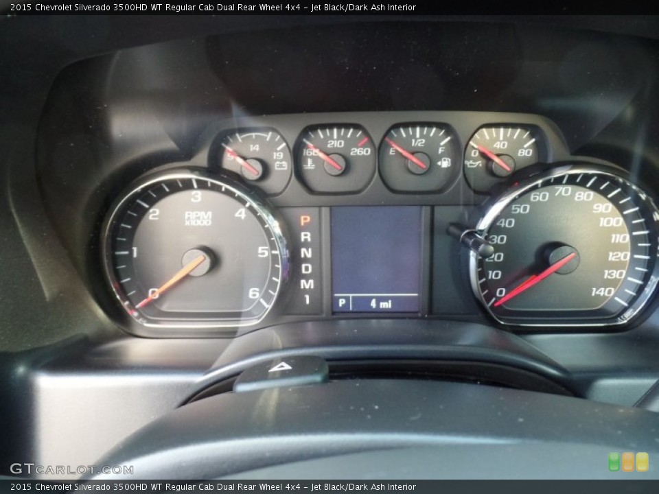 Jet Black/Dark Ash Interior Gauges for the 2015 Chevrolet Silverado 3500HD WT Regular Cab Dual Rear Wheel 4x4 #98654159