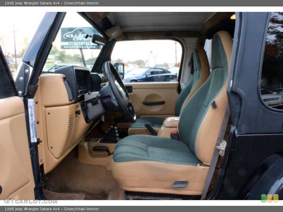 Green/Khaki Interior Front Seat for the 1998 Jeep Wrangler Sahara 4x4 #98671826