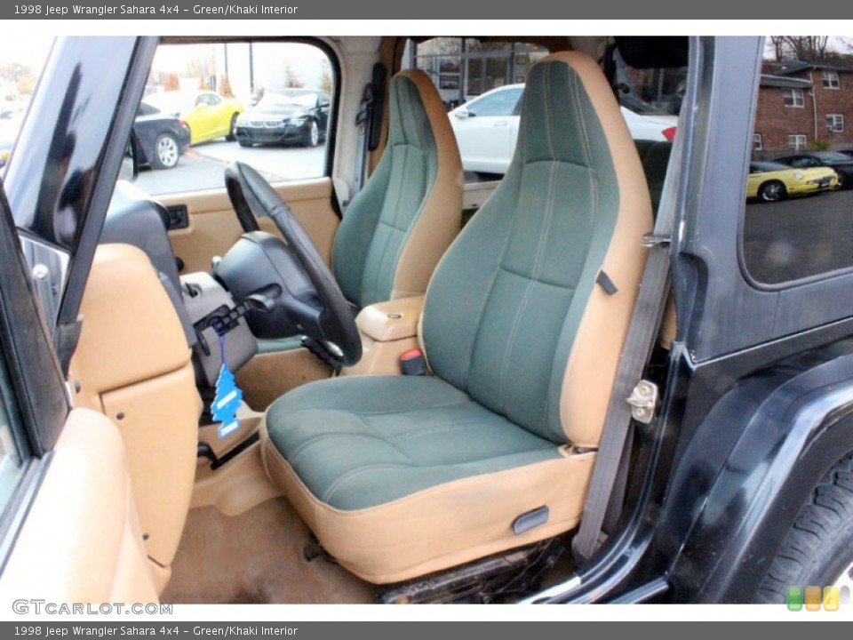 Green/Khaki Interior Front Seat for the 1998 Jeep Wrangler Sahara 4x4 #98671847