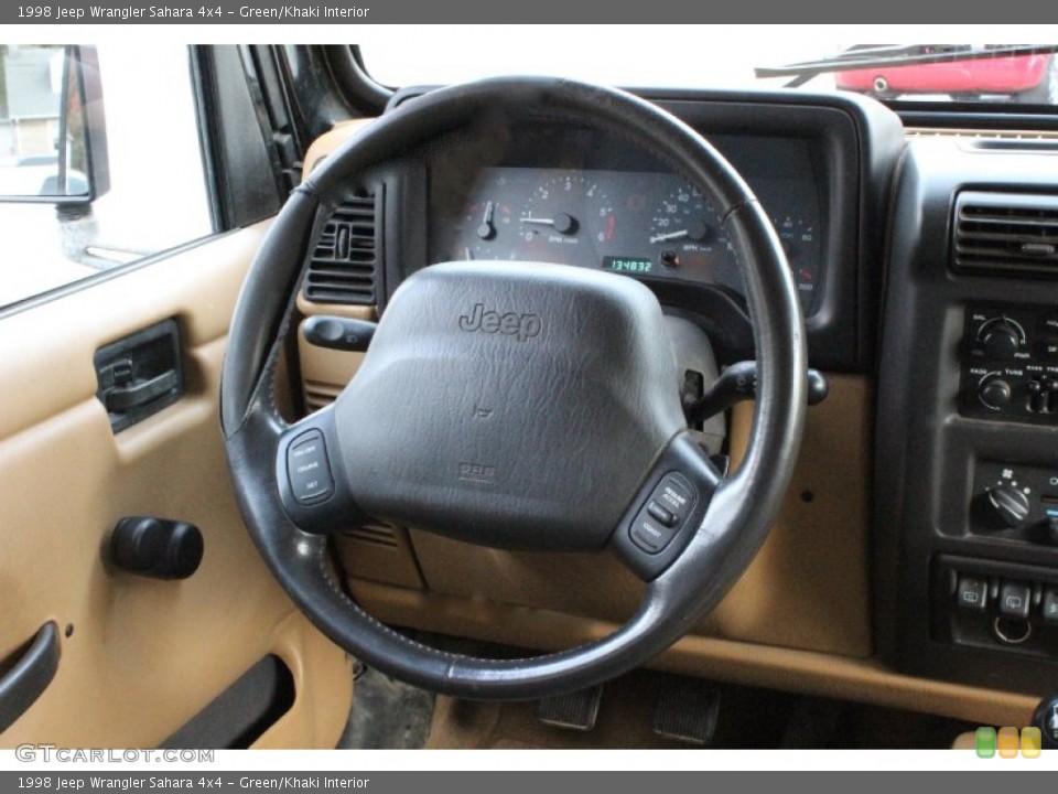 Green/Khaki Interior Steering Wheel for the 1998 Jeep Wrangler Sahara 4x4 #98671901